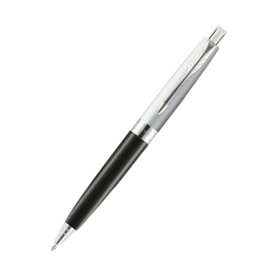 9000020141 Parker Aster Silver Black Chrome Trim Ballpoint Pen