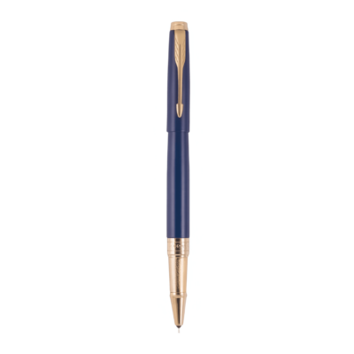 9000025717 Parker Aster Matte Blue Gold Trim Rollerball Pen