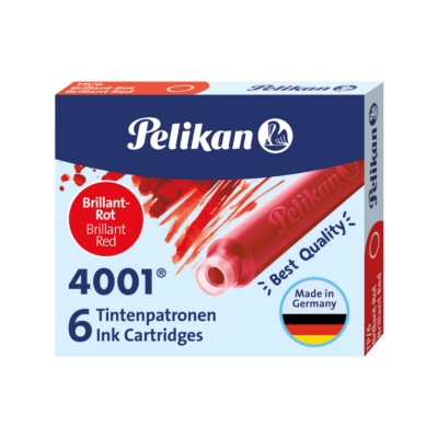 Pelikan TP/6 Short Ink Cartridge (Brilliant Red - Pack of 6) 301192