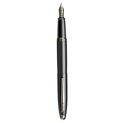 Scrikss  Knight 88  Matte Black  Fountain Pen  Medium Nib With Iridium Point  Titanium Trim