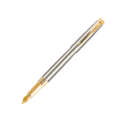 9000028536 Parker Aster Brushed Metal Gold Trim Fountain Pen