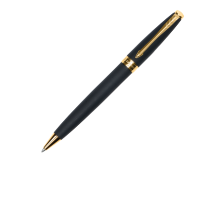 Parker Fusion Matte Black Gold Trim Ballpoint Pen